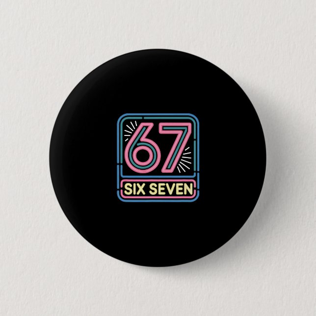 Six Seven 6 7 Meme Funny  Cm Round Badge (Front)
