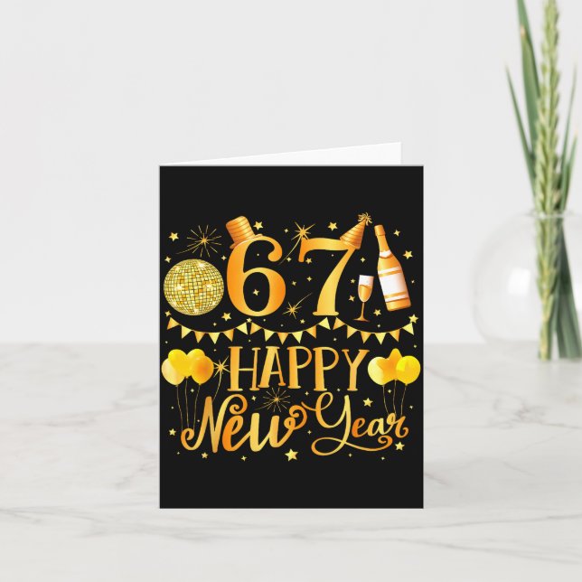 Six Seven 6 7 Meme Funny Happy New Year 67 2026  Card (Front)