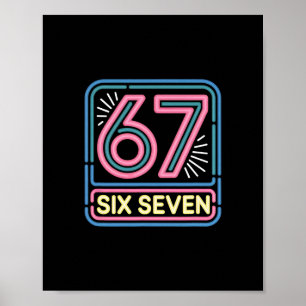 Six Seven 6 7 Meme Funny  Poster