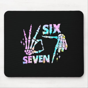 Six Seven 6 7 Meme Funny Skeleton Hands Sign Let's Mouse Pad