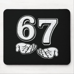 Six Seven 6 7 Meme Gen Alpha Slang 6 7 Hands Mens  Mouse Pad
