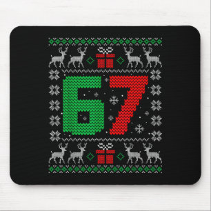 Six Seven 6 7 Meme Gen Alpha Slang Ugly Christmas  Mouse Pad