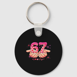 Six Seven 6 7 Meme Heart Drip Valentine’s Day Boy  Key Ring