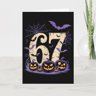 Six Seven 6 7 Meme Spooky Halloween  Card