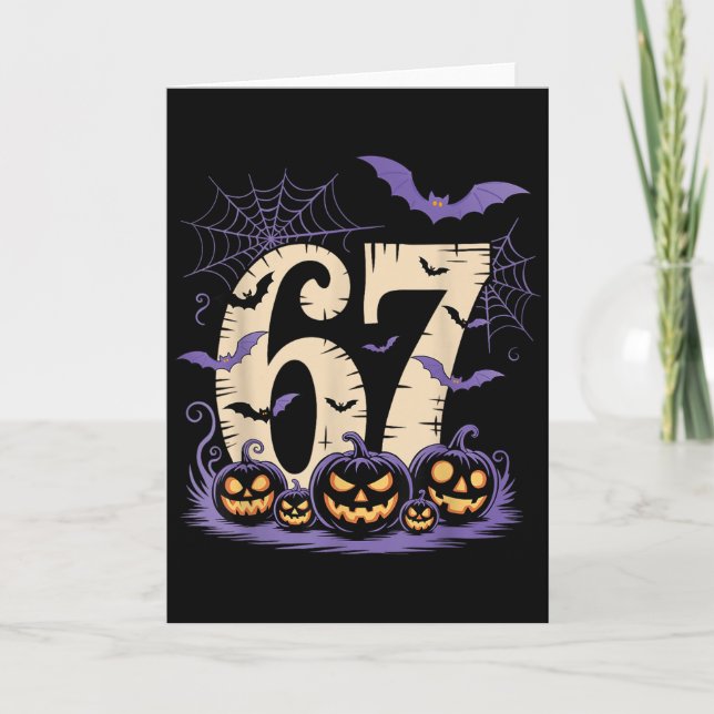 Six Seven 6 7 Meme Spooky Halloween  Card (Front)