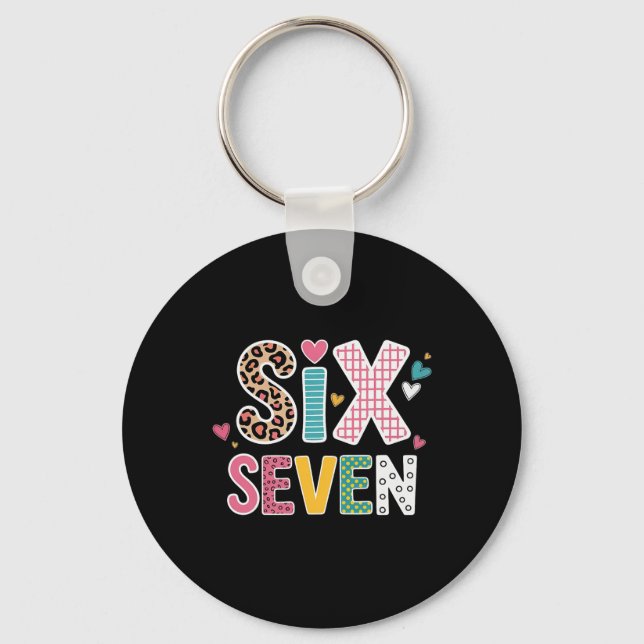 Six Seven 6 7 Meme Teacher _1  Key Ring (Front)