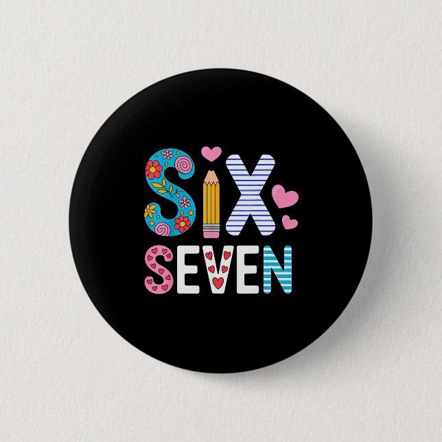 Six Seven 6 7 Meme Teacher  Cm Round Badge (Front)