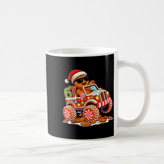 Six Seven 6 7 Monster Truck Gingerbread Man Christ Coffee Mug (Right)