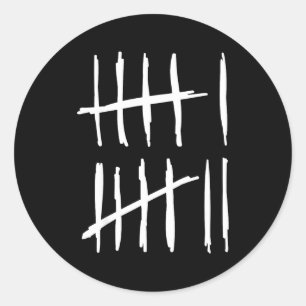 Six Seven 6 7 Tally Marks 67 Meme 6-7 Numbers Funn Classic Round Sticker