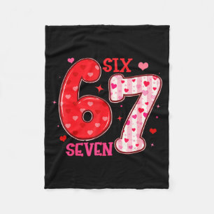 Six Seven 6 7 Valentines Day Trendy Valentine Meme Fleece Blanket