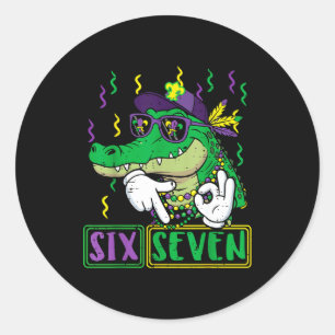 Six Seven Alligator 6 7 Classic Round Sticker