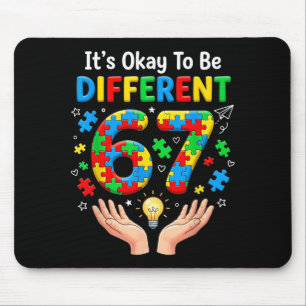 Six Seven Autism Awareness 67 Men Women Kids Boys Mouse Pad