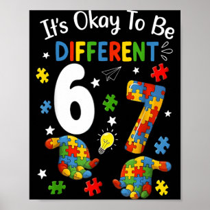 Six Seven Autism Awareness 67 Men Women Kids Boys Poster