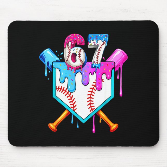 Six Seven Baseball Respect The Drip Boys Baseball  Mouse Pad (Front)
