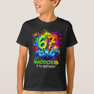 Six Seven Birthday Crafts Party Shirt, Graffiti T-Shirt