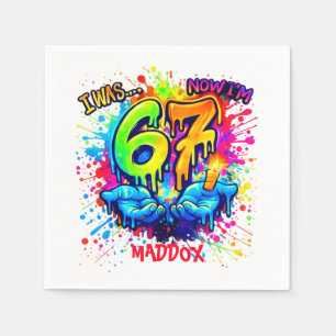 six seven birthday crafts party,six seven meme napkin