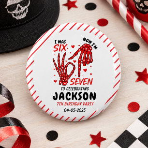 Six Seven Birthday Skeleton Hands Party 3 Cm Round Badge