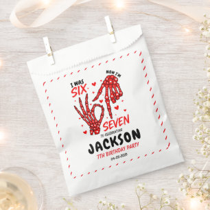 Six Seven Birthday Skeleton Hands Party Favour Bag