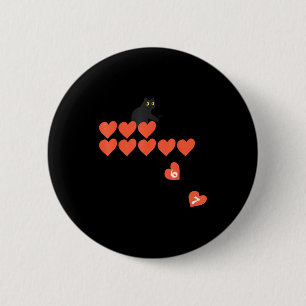 Six Seven Black Cat Knocking Off Hearts Funny 67 V 6 Cm Round Badge