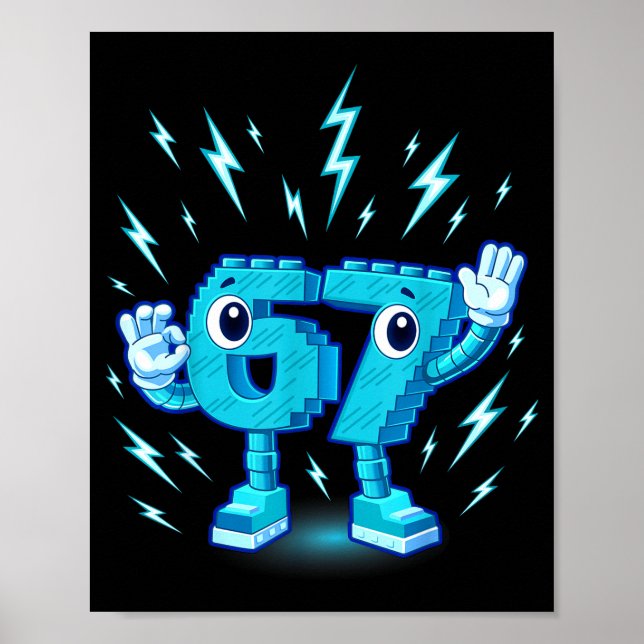 Six seven brainrot 6-7 design  poster (Front)