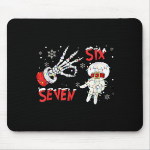 Six Seven Brainrot Santa Hands Sign Christmas Ligh Mouse Pad