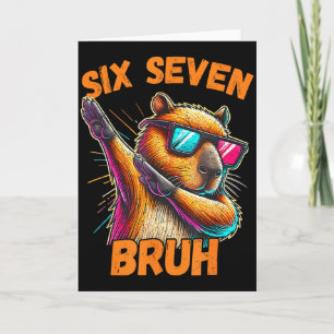 Six Seven Bruh 67 Capybara Vintage Funny Meme Gift Card