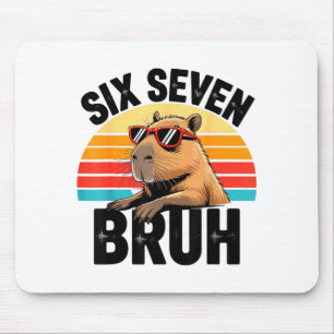 Six Seven Bruh 67 Meme Capybara  Mouse Pad