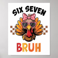 Six Seven Bruh 67 Meme Cute Kid Girl Turkey Thanks