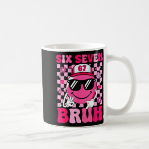 Six Seven Bruh 67 Meme Smile Face Valentines Boys  Coffee Mug