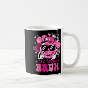 Six Seven Bruh 67 Meme Smile Face Valentines Boys  Coffee Mug