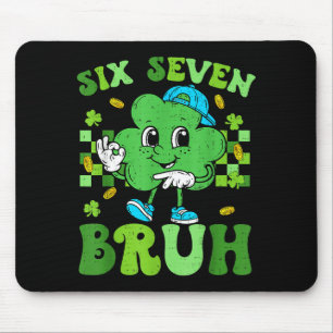 Six seven bruh 67 shamrock st patricks day boys mouse pad
