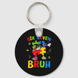 Six seven bruh autism awareness puzzle 67 meme men key ring