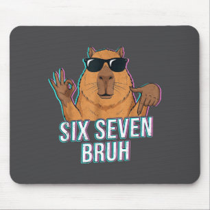 Six Seven Bruh Capybara 67 Boys Teens Kids Animals Mouse Pad