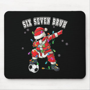 Six Seven Bruh Christmas Soccer Santa Dabbing Funn Mouse Pad
