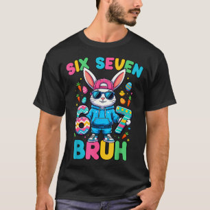 Six Seven Bruh Cool Bunny 67 Meme Easter Day Boys T-Shirt