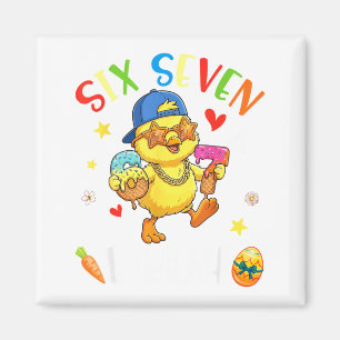Six Seven Bruh Easter Chick Star Sunglasses Gold C Magnet