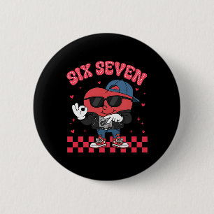 Six Seven Bruh Funny 67 Meme 6 7 Valentines Hearts Cm Round Badge