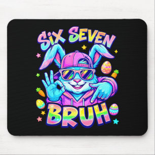 Six Seven Bruh Happy Easter Day Cute Bunny 67 Meme Mouse Pad