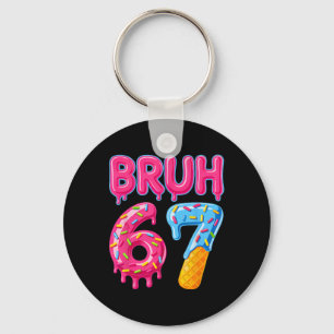 Six Seven Bruh Ice Cream Drip 6 7 Gen Alpha Slang Key Ring