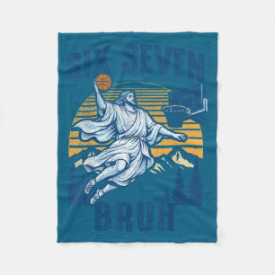Six Seven Bruh Jesus Basketball For Boys Kids Men Fleece Blanket