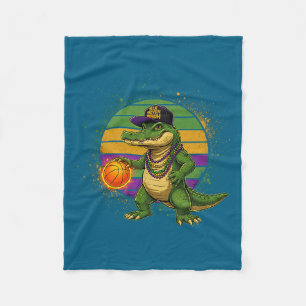 Six Seven Bruh Mardi Gras Basketball Funny 67 Meme Fleece Blanket
