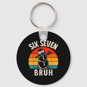 Six Seven Bruh Snowman 67 Meme Six Seven Christmas Key Ring