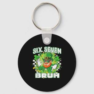 Six seven bruh st patricks day 6 7 meme 67 kids key ring