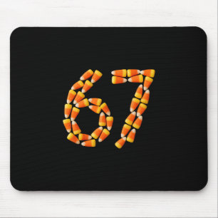 Six Seven Candy Corn Sweet Halloween Number 67 Des Mouse Pad