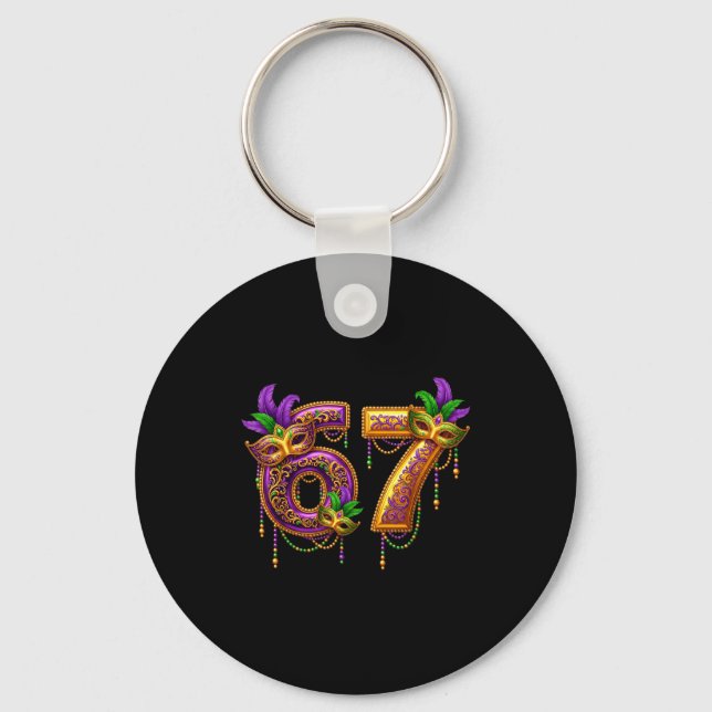Six Seven Carnaval Festival 67 Meme Funny Mardi Gr Key Ring (Front)