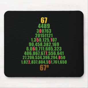 Six Seven Christmas 67 To The Nth Power Funny 6 7 Mouse Pad
