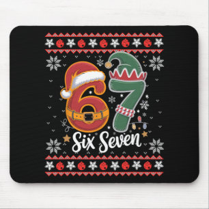 Six Seven Christmas 6 7 Ugly Christmas Sweater Boy Mouse Pad