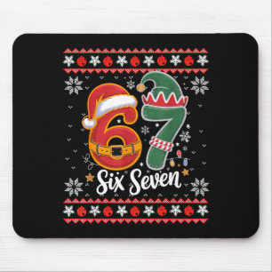 Six Seven Christmas 6 7 Ugly Christmas Sweater Boy Mouse Pad