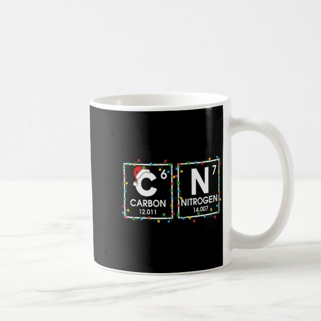Six Seven Christmas Carbon Nitrogen 67 Funny Scien Coffee Mug (Right)