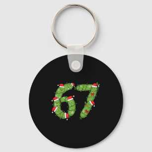 Six Seven Christmas Pickle Funny Holiday 67 Meme Key Ring